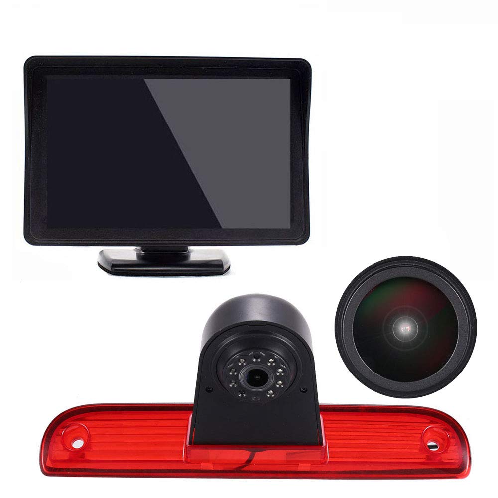 1280 * 720 pixel HD Auto Terza Tetto Top Mount Luce Freno Fotocamera Parcheggio Telecamera third Retromarcia Replacement for Multivan T5 Bus Transporter Caravelle Business +4.3 reverse Monitor
