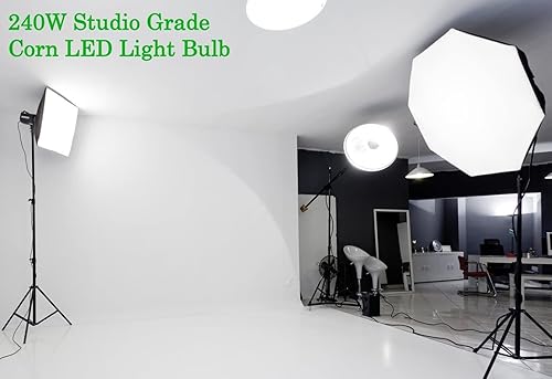 Miniatura 8 de DragonLight Bombilla LED de maíz de grado comercial de 240 W sin ventilador (reemplazo de 1000 vatios MHHPS) E39 lámpara LED de base de Mogul grande