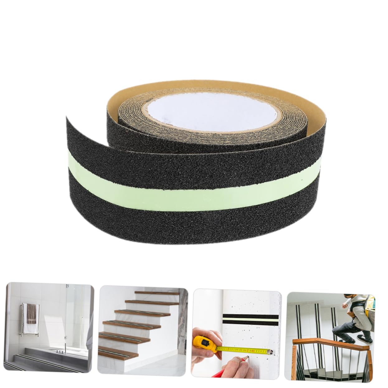 4rollos Cinta Luminosa Antideslizante Para Escaleras y Pasillos Adhesiva y Reflectante Guía De Direcciones Para Seguridad Interiores y Exteriores