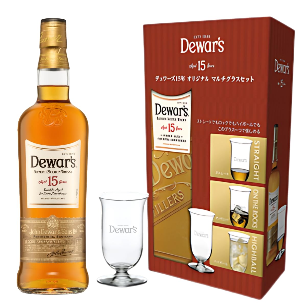 Amazon.co.jp: 【マルチグラス付き】デュワーズ 15年 [ ブレンデッド