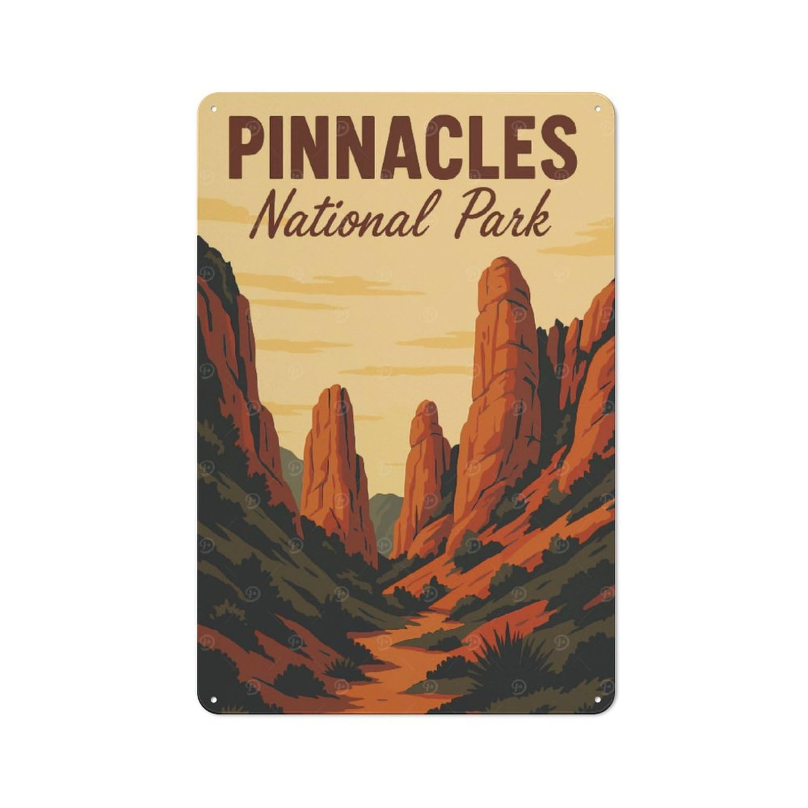 Junmoney Style-5 Vintage Tin Sign 30X20cm With Pinnacles National Park Vintage Poster For Hobby Room Or Studio, A Decorative Christmas Gift For Hobby Room Decor Fans