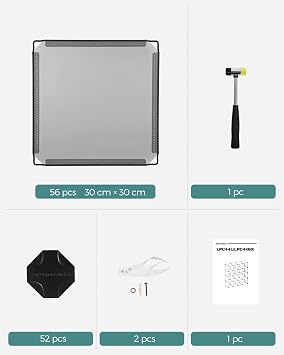 SONGMICS 16-Cube Storage Unit, Shoe Rack, DIY Shelving System, Stackable Cubes, PP Plastic Shelf, Wardrobe, Closet Divider, for Bedroom, Office, 31 x 123 x 123 cm, Grey LPC442G01