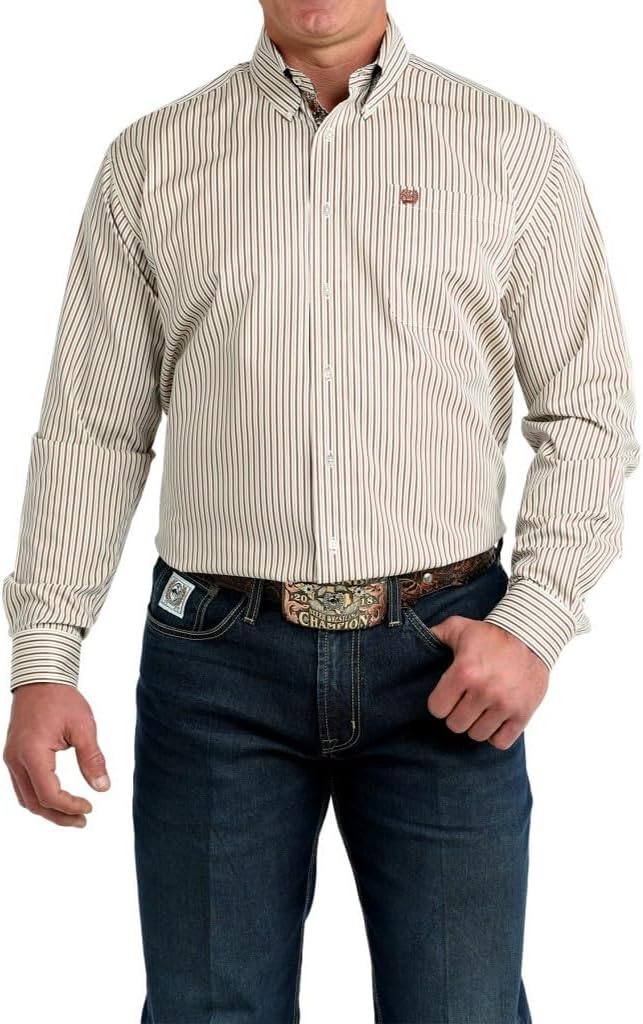 Cinch Men's Stripe Long Sleeve Shirt
