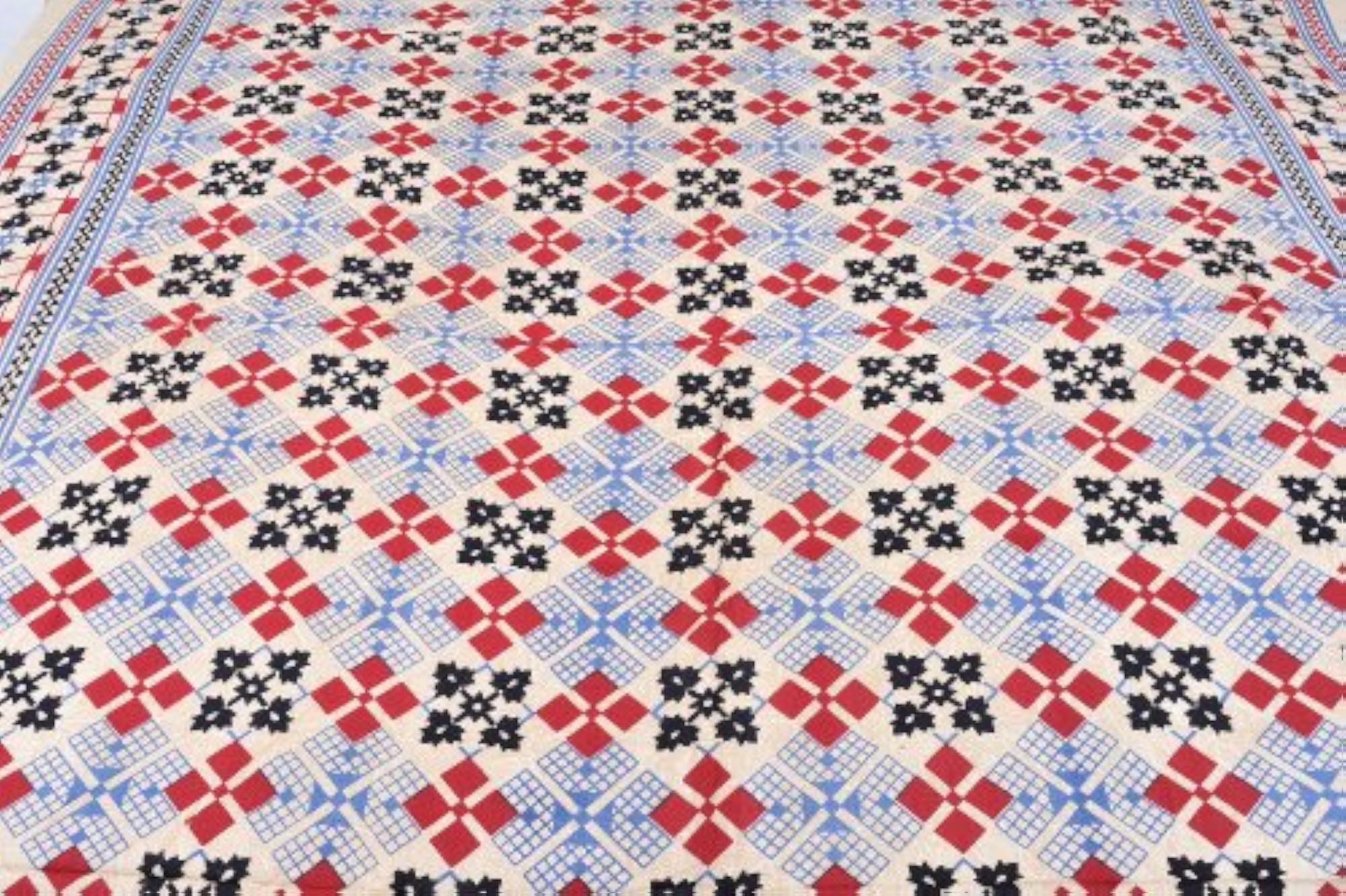 Pilkhuwa Bedspread with Printed Flowers, Pure Cotton