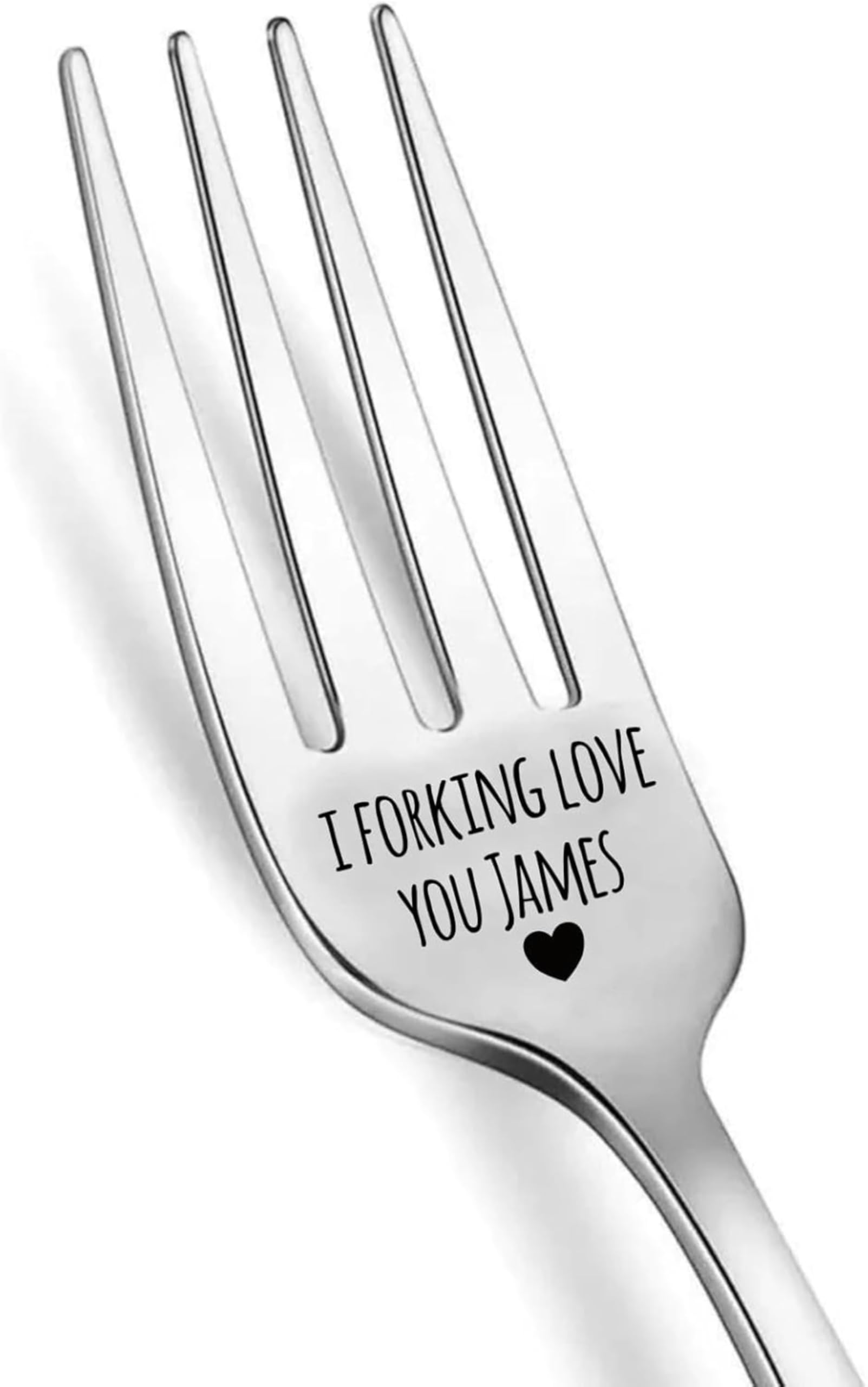 Personalised Engraved Fork, Forking Love You Funny Engraved Forks, Customised Stainless Steel Dinner Forks with Luxury Box, Gift for Dad Mom Him Her for Birthday Christmas Valentine's Day