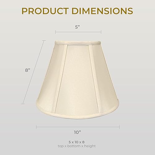 Miniatura 6 de Royal Designs BS-707U-10BG - Persiana de lámpara imperio profundo, 5 x 10 x 8 pulgadas, color beige