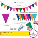 Pop The Party Multicolor Paper Pennant Banner Set of 3 | 36 Flags Decorative Paper Bunting for Party, Festival & Celebration Decorations gallery image