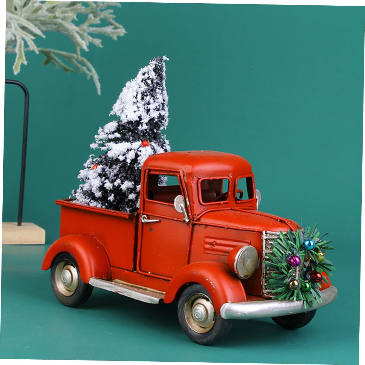 1pc Creative Retro Pickup Truck Ornament Vintage Iron Car Model for Christmas Decor Office Desk Decoration and Collectible Car Figurine