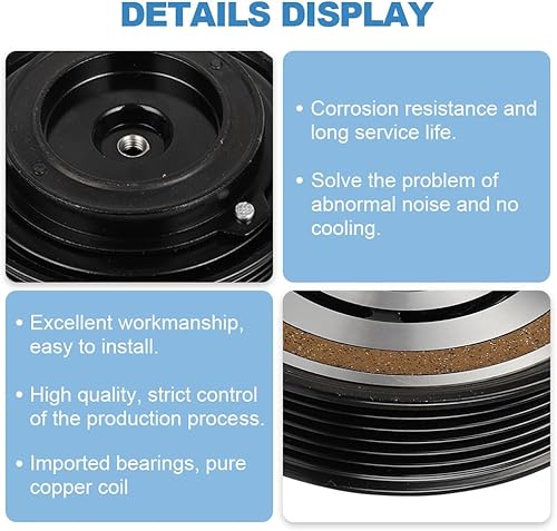 Vista 24 de ECCPP Embrague del compresor del A/C 1997-2001 apto para Ford E-150 E-250 E-350 E-450 AC Compresor Embrague Kit de Ensamblaje de Embrague Conjunto