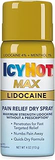 Icy Hot Max Strength Pain Relief Spray with Lidocaine Plus Menthol, 4 Ounces