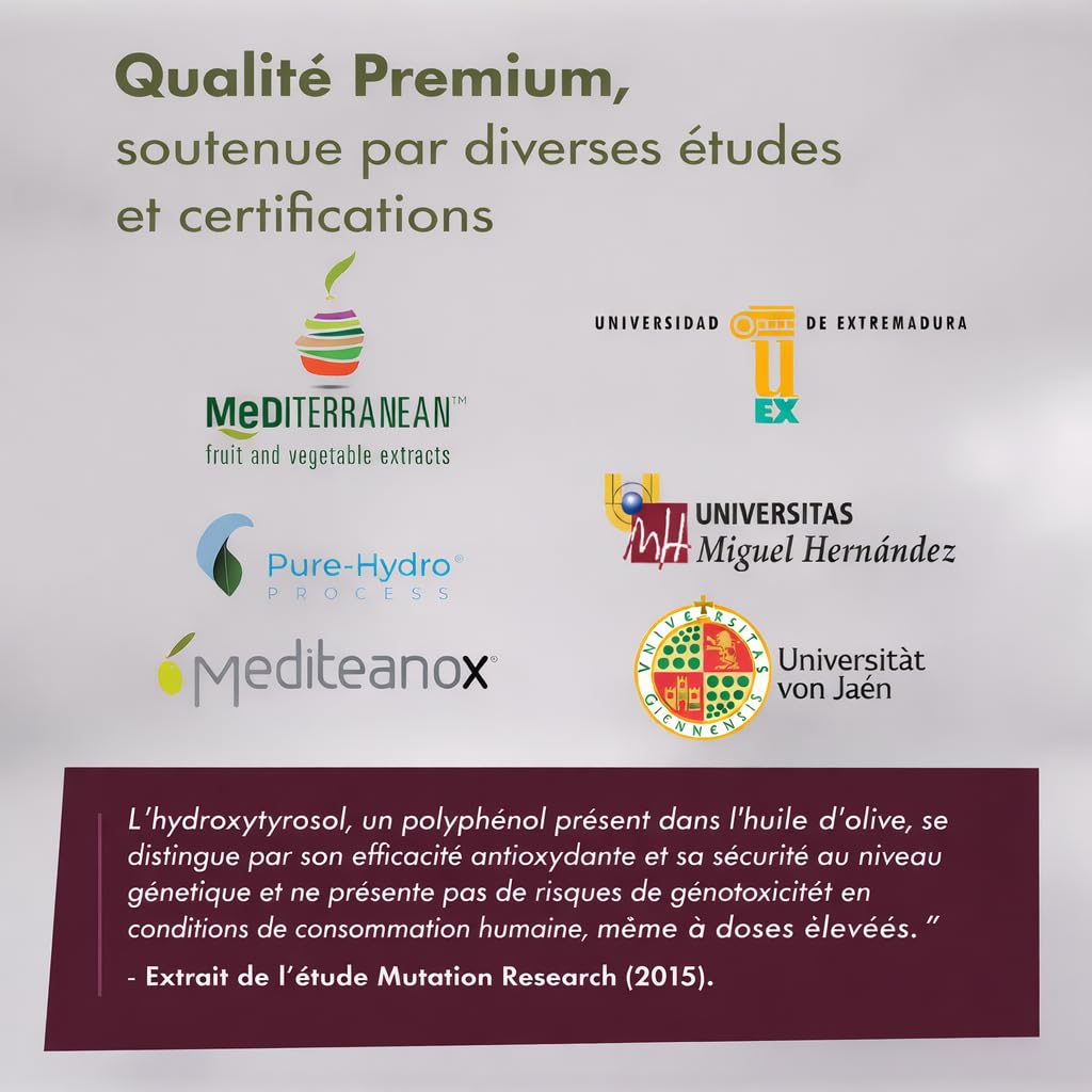 Granatum Plus | Extrait de Olive | Extrait de feuille d'olivier | Extrait de feuilles d'olivier | Hydroxytyrosol Plus | Complément alimentaire | Polyphénols naturels | (1 Boîte de 60 Gélules)