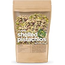 GymBeam Pistachio Peeled - Unsalted Peeled Pistachios Rich in Healthy Fats & Proteins Vegan Perfect for Yogurt Porridge Salads & Desserts Natural & Additive Free 500 g