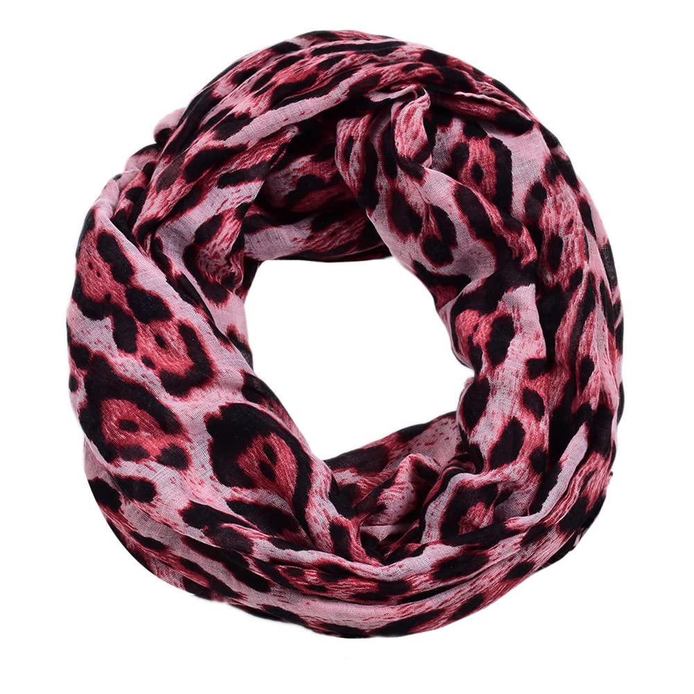 Sciarpa Ad Anello Leopardata Donna - Viscosa Leggera, Per Primavera/Estate, 80x50cm
