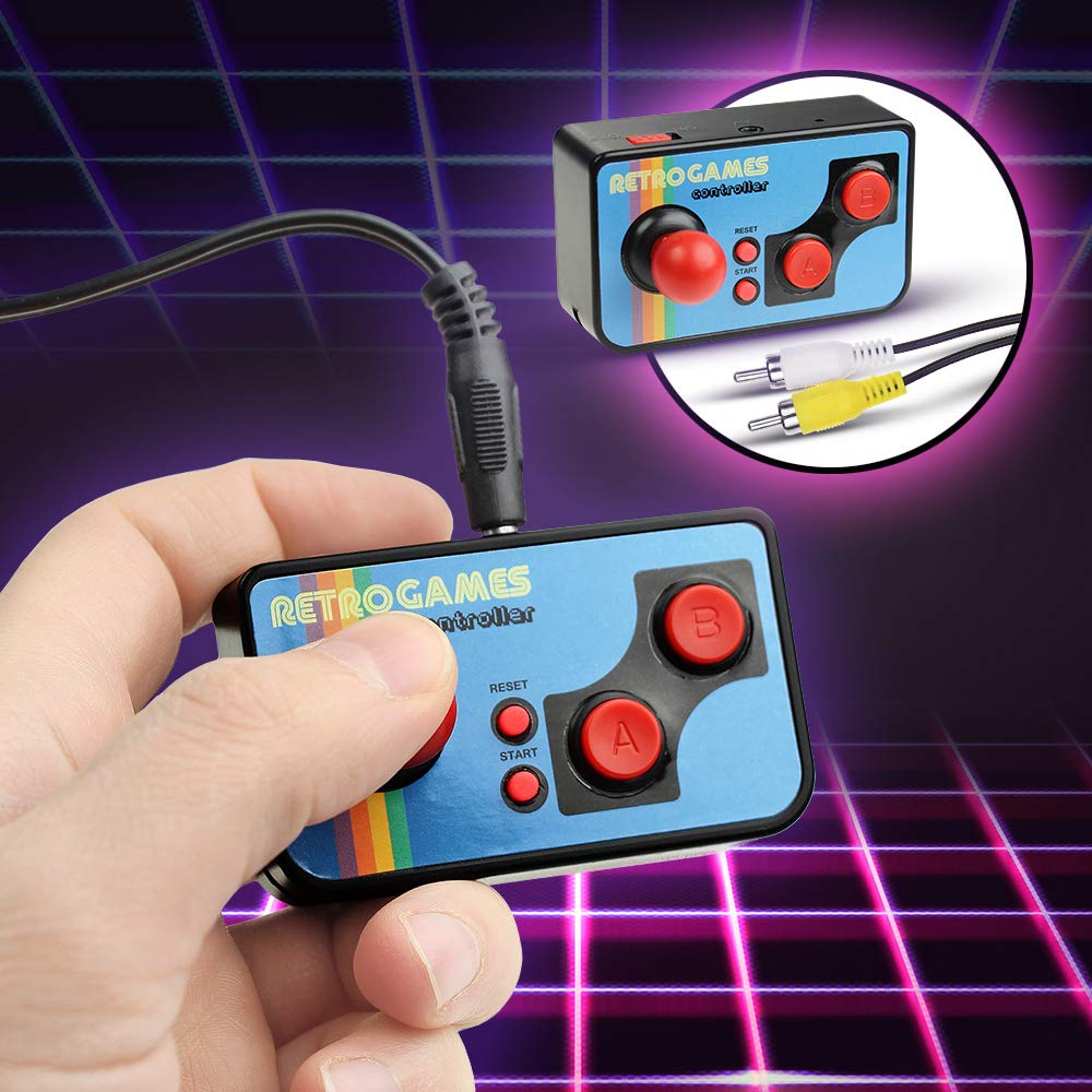 Monsterzeug Mini Spielekonsole, Retro Spiele, kultige Arcade Videospiele für TV, 200 Minispiele, 8 Bit, Cinch-Kabel, Technik Gadget
