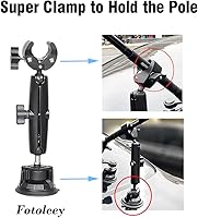 Vista 4 de Fotoleey Soporte de coche con succión para cámara Insta360 x3, x2, One RS compatible con GoPro Hero 11, Hero 10, Hero 9, MAX