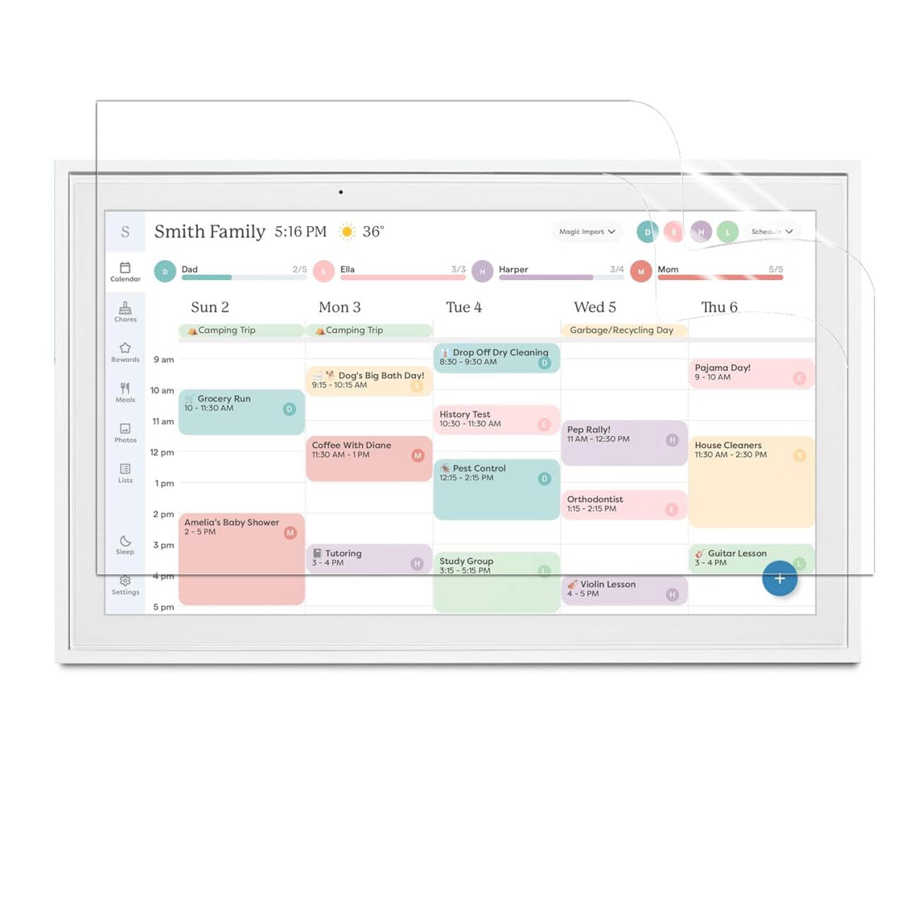 2 Pack 15.6” Screen Protector Compatible with Skylight Digital Calendar High Definition Anti-Scratch Clear Shield