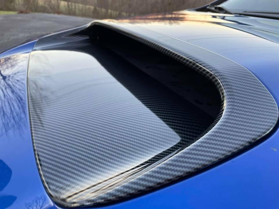 CTH for Subaru WRX STI 2015-2018 Front Hood Scoop Upper Air Intake Decorative Cover Trim Car Accessories 1pc (Carbon Fiber Black)