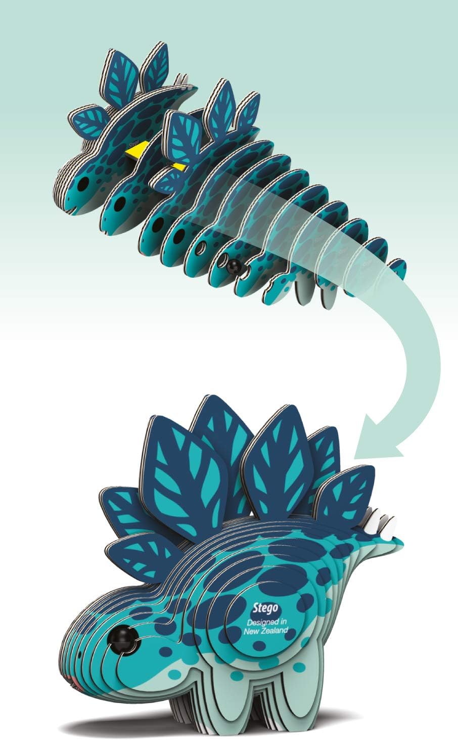 EUGY D5001 Stego Dinosaur 3D Model Craft Kit,