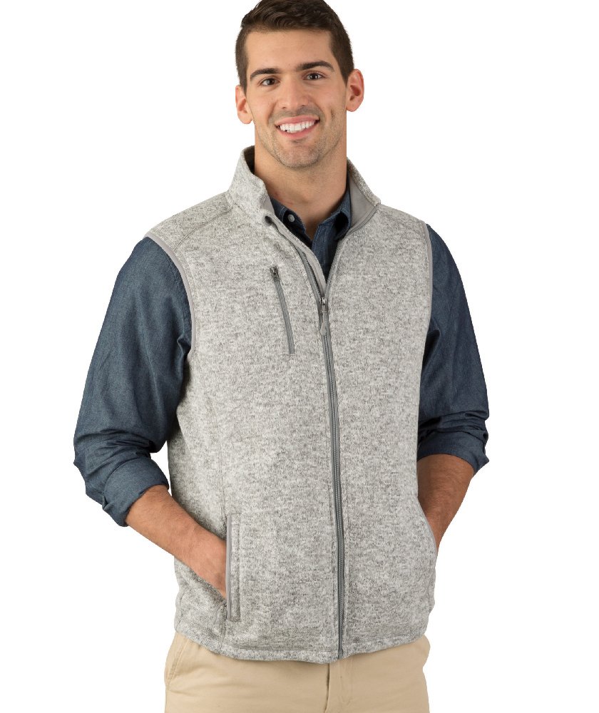 Charles River Apparel Men's Pacific Heathered Sweater Fleece Vest