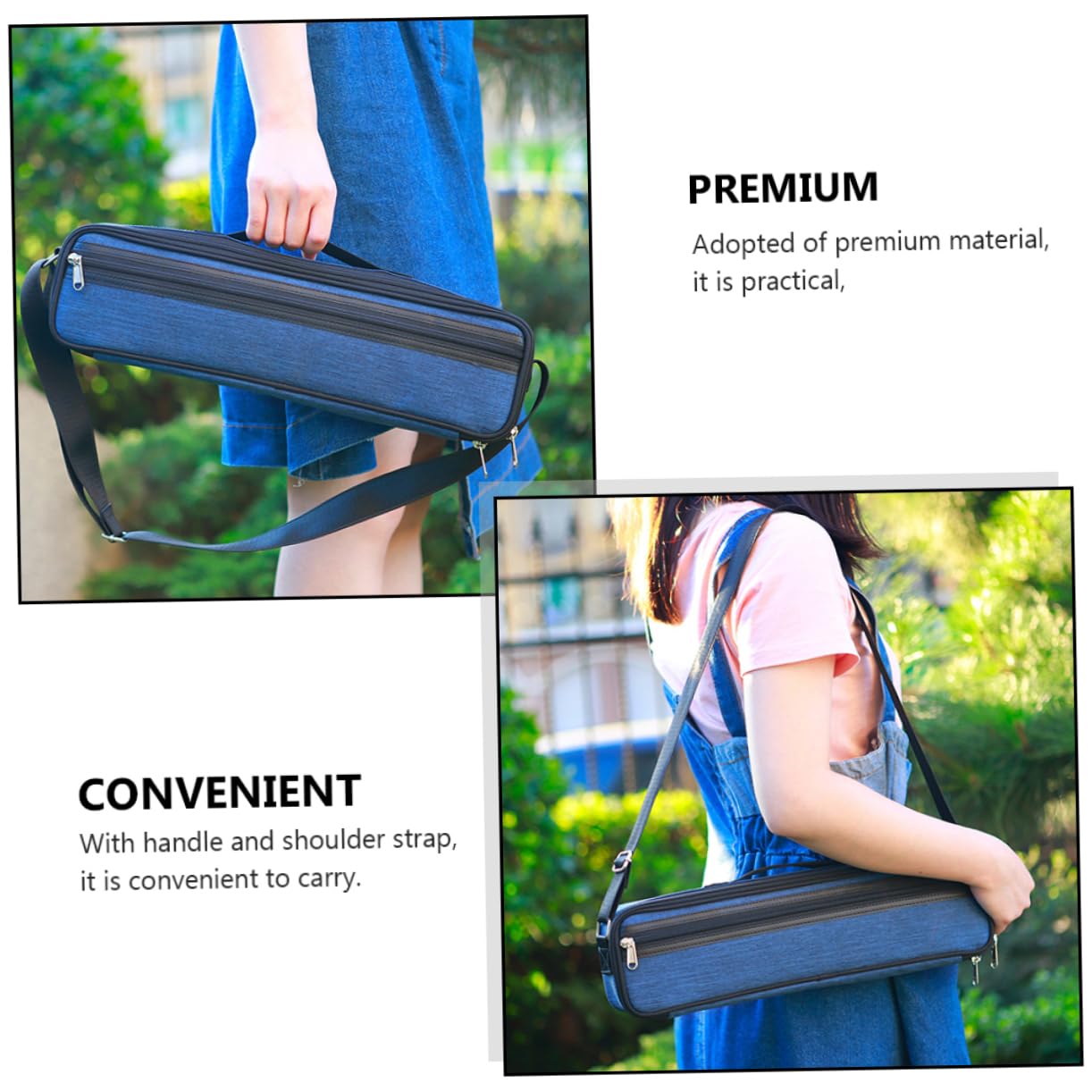 Kisangel Thickened Flute Oxford Pouch 16/17 Hole Flute Case Durable Leather Storage Bag Easy to Carry