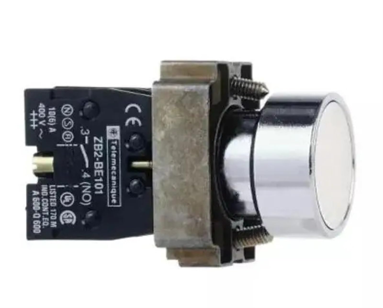 Bouton-poussoir XB2BA11C blanc 22 mm contact NO pour automatisme industriel