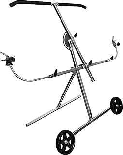 LAUCO Universal Panel and Bumper Stand – Adjustable Car Painting & Repair Stand with Rotating Frame, Foldable 2-Wheel Design, 220 lbs Load Capacity, Galvanized Steel Construction for Auto Body Work