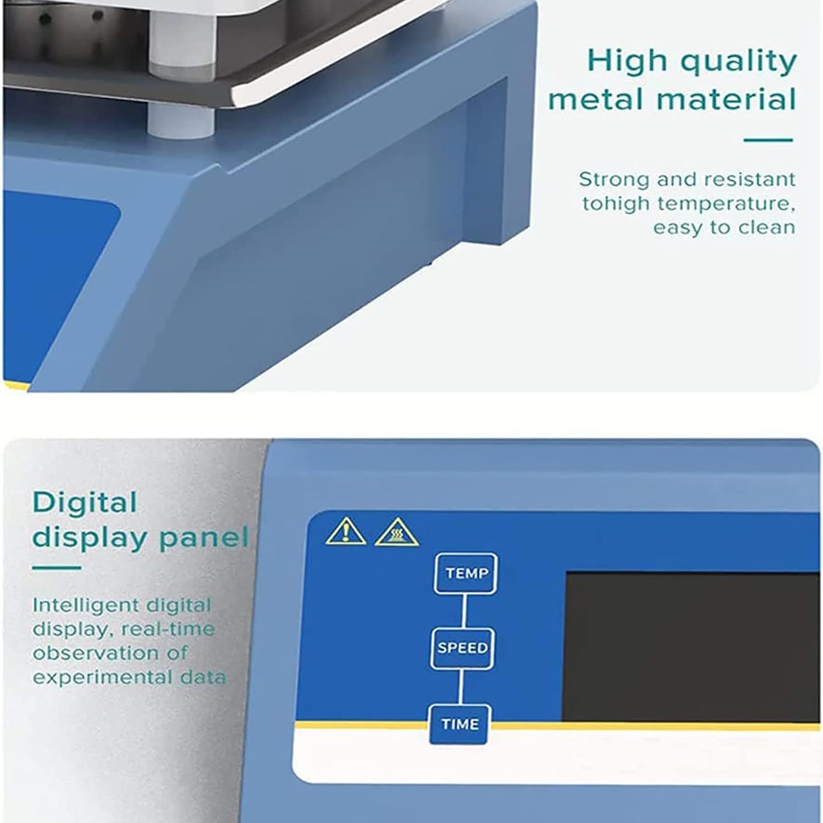 Agitador magnético, placa digital de 5 litros con pantalla LED, sonda de temperatura, velocidad ajustable 200-2000 rpm para uso en laboratorio