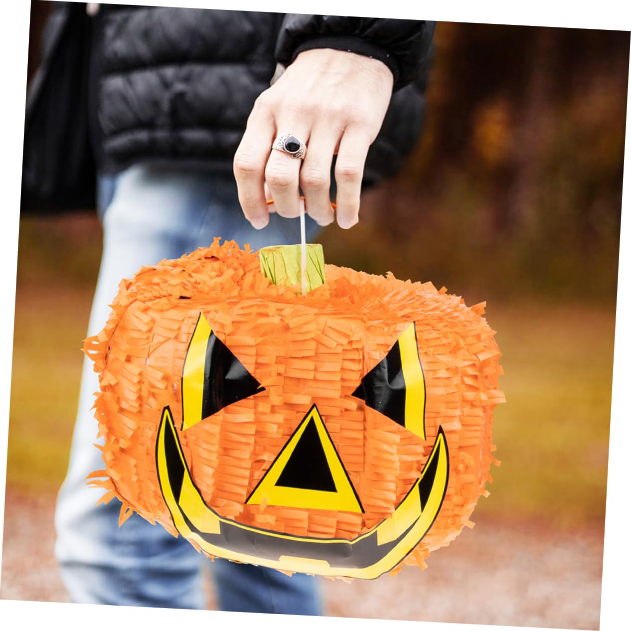 YARNOW Halloween Pinata Kleine Faltbare Kürbis Pinata mit Schläger Party Spiel Dekoration für Halloween und Geburtstage