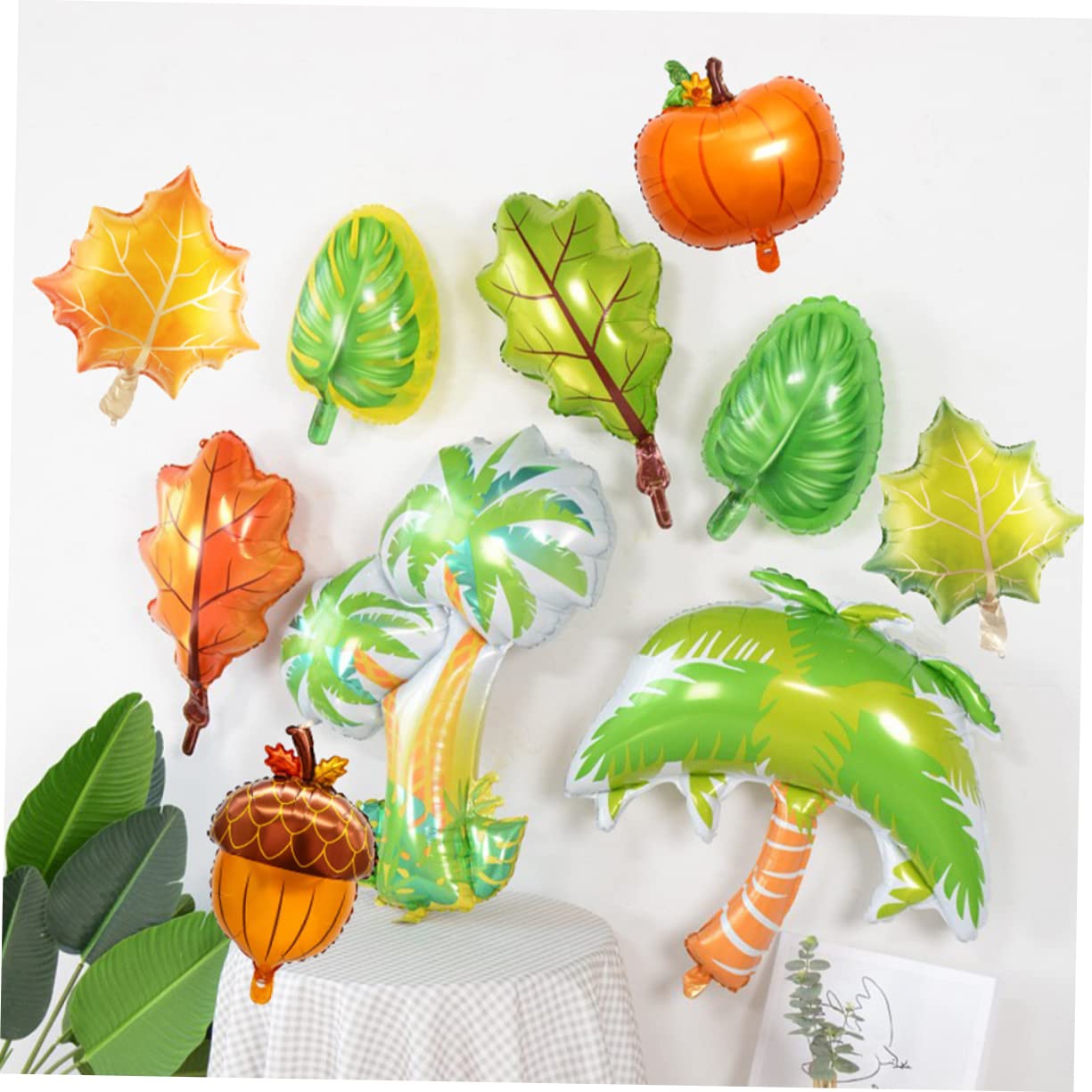 TOPBATHY 90 Piezas Globos de papel de aluminio decoración fiesta autumn decor globos de helio de calabaza kit de arco de globos de otoño globos naranjas de de gracias globos de hadas