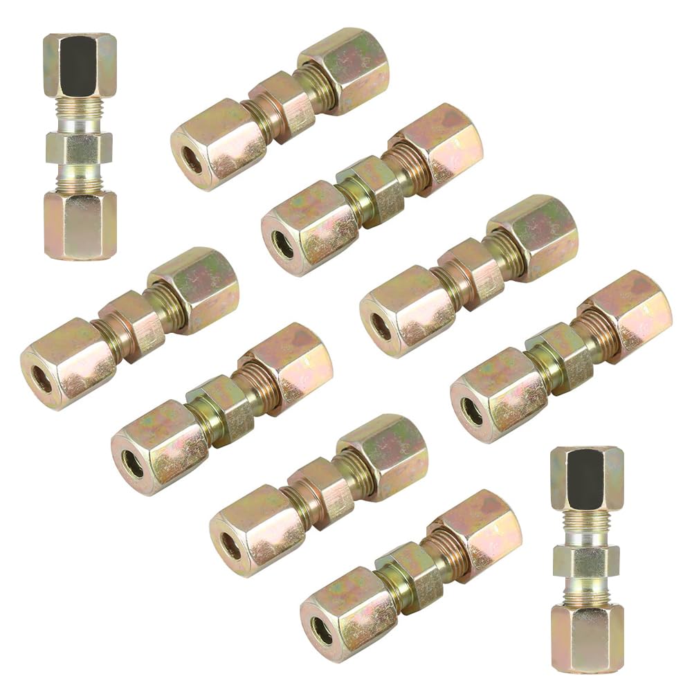 Kit di 10 connettori per tubi del freno, raccordi per tubi del freno, kit di tubi freno da 3/16", "raccordi a compressione in ottone autobloccante da 4,75 mm, kit di tubi freno auto