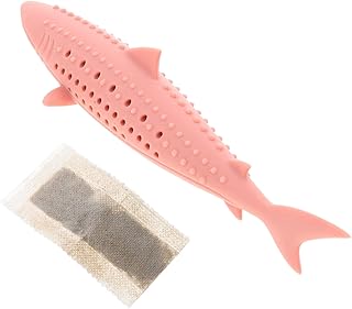 Hemobllo Playset De Limpeza De Peixe Catnip Brinquedos De Dentição De Gato Brinquedo De Gato Em Forma De Peixe Brinquedo Para Mastigar Arranhador De Gato Silicone Brinquedo De Peixe