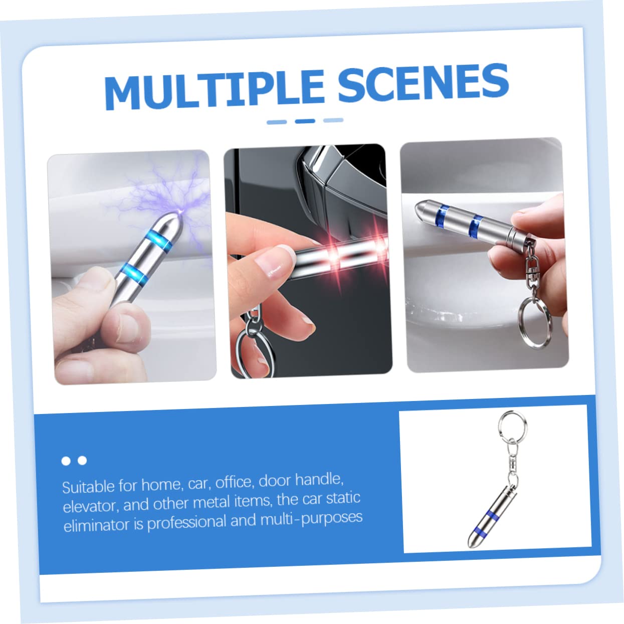 HAWILLOSCH 2pcs Car Static Discharger Anti-Static Keychain Made of Material Compact Design for Home Car