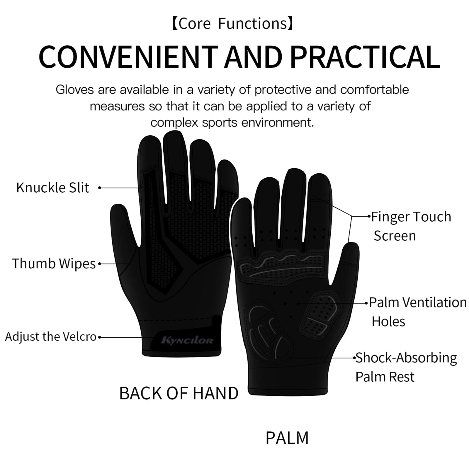 Guantes de Ciclismo de Dedo Largo de Invierno Guantes de Pantalla Táctil Forro a Prueba de Viento Ciclismo MTB Antideslizante Guantes Acolchados Que Absorben Los Golpes