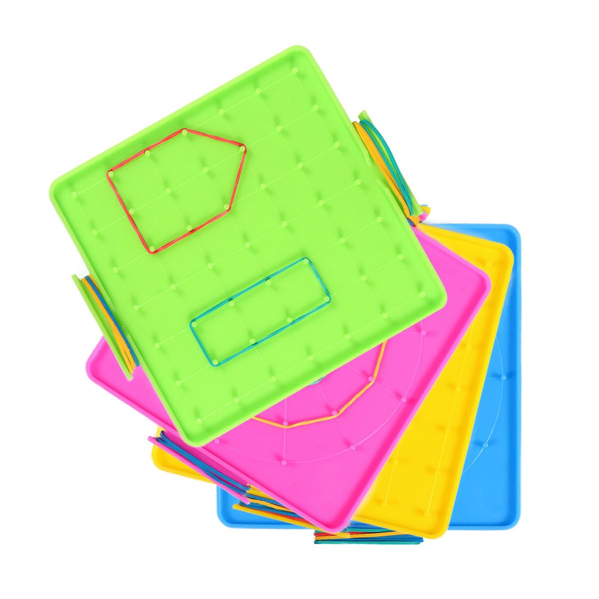 WRITWAA Geoboards for Classroom - 8 Pack Geometry Manipulative Shape Boards for Kids, Elementary Math Learning Tool, Homeschool Supplies
