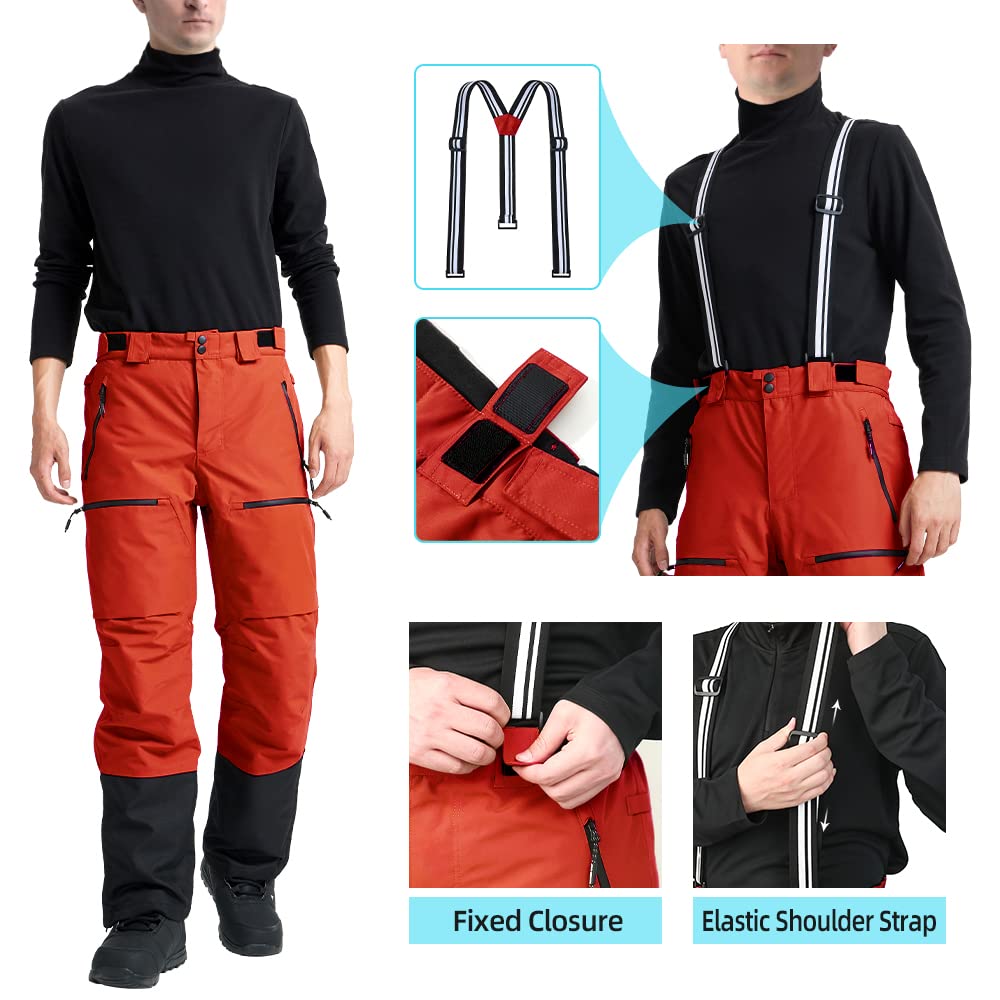 Pioneer Camp Pantalones de esquí para Hombre Snowboard Pantalones con múltiples Bolsillos