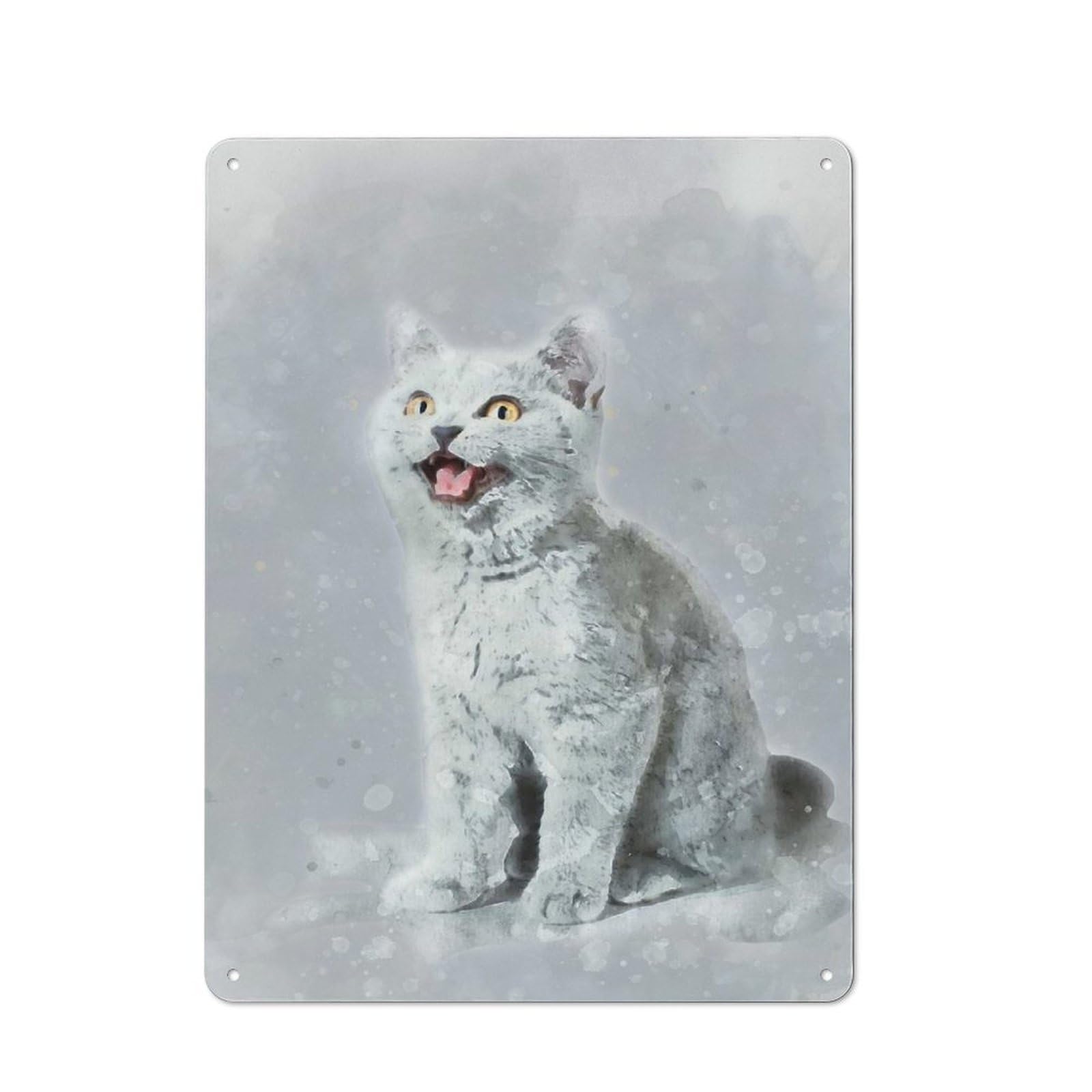 Junmoney Style Vintage Tin Sign 40X30cm With British Shorthair For Guest Room Or Hallway, For Retro Home Interiors, For Garage And Workshop Walls