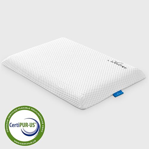 Miniatura 2 de AOTOZE Almohada plana suave para un sueño profundo, almohada de espuma viscoelástica de gel para dormir, certificación doble Oeko-TEX y CertiPUR-US,