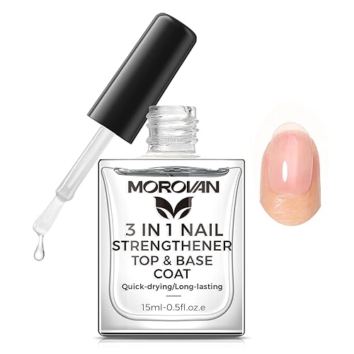 Morovan Base Coat Nail Strengthener: 3 IN 1 Nail Growth