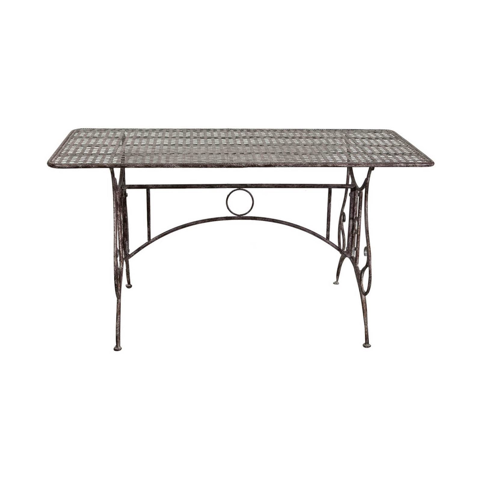 Biscottini - Tavolo da balcone e Giardino 150x80x77 cm - Tavolo da Esterno in Ferro Battuto - Tavolo Giardino anticato - Tavolo da Giardino Smontabile