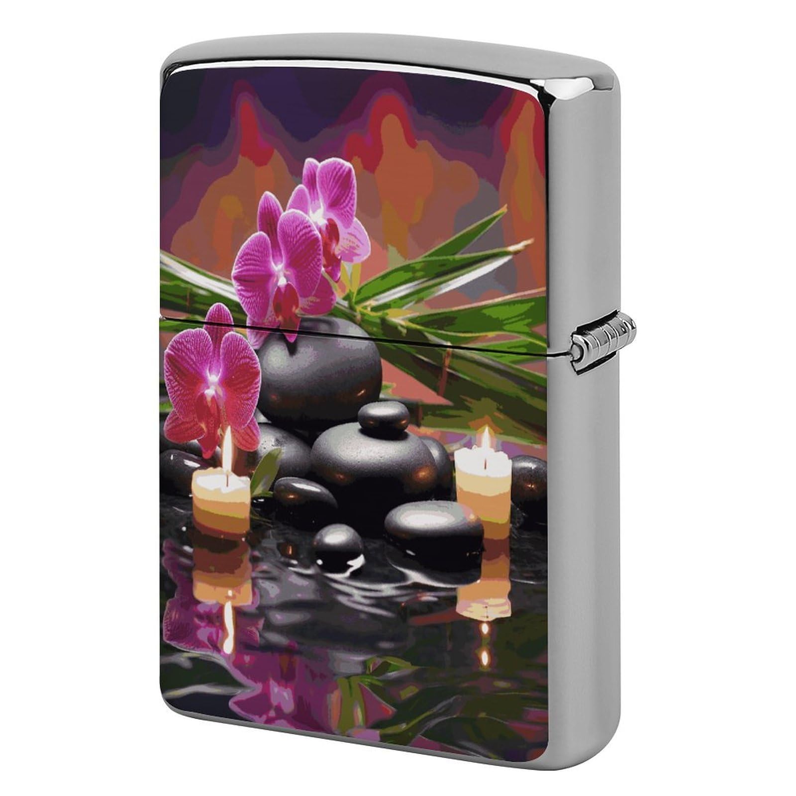 Fodpand Style Flowers In Fountain Metal Lighter Case Cover Lighter Sleeve