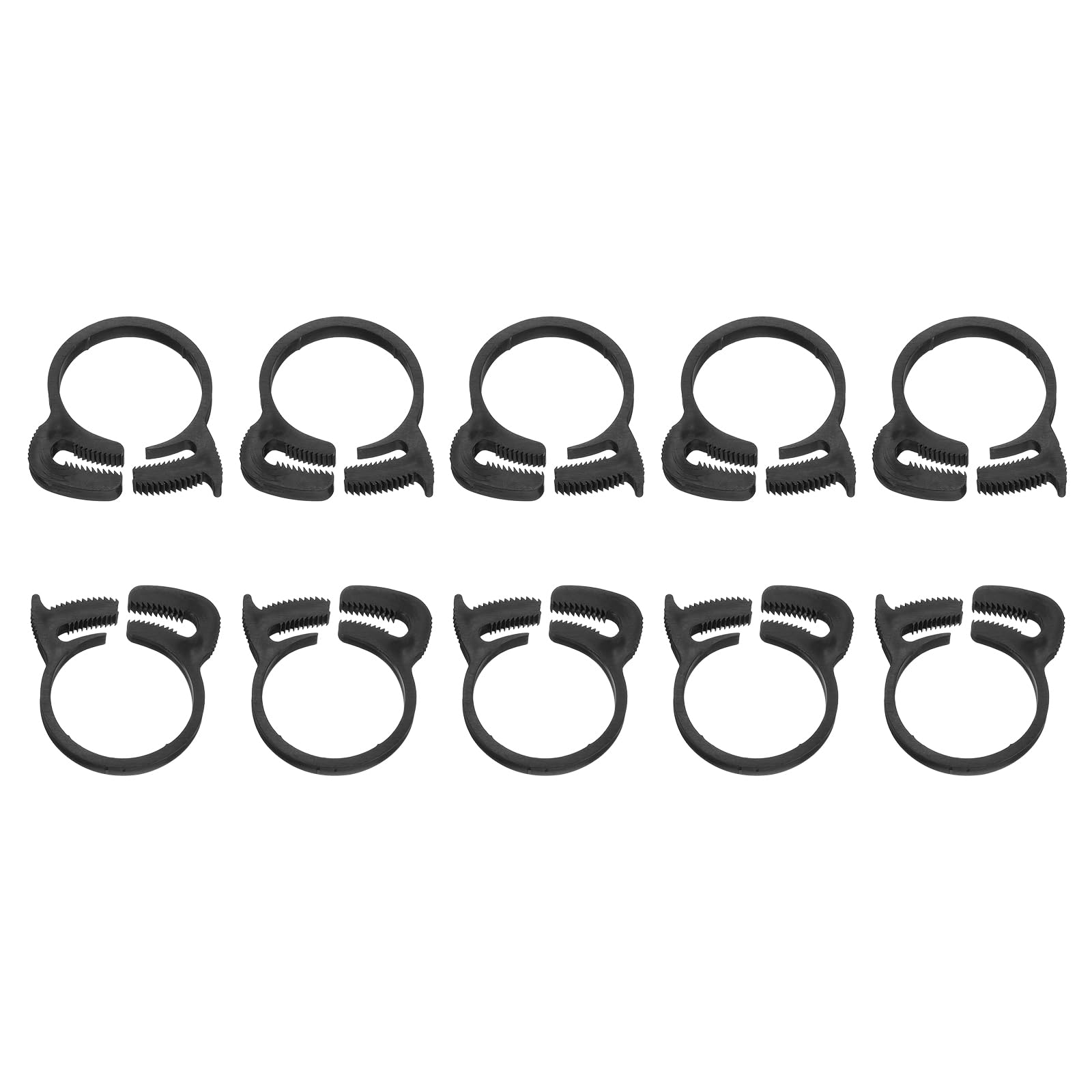 Uxcell Adjustable Double Snap Grip Hose Clamps 2-Pack – 31.5-34mm ID Ratcheting Plastic Tubing Clamp For Home Plumbing, Black