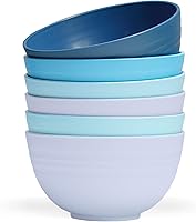 Gencywe Unbreakable Wheat Straw Cereal Bowls Set of 6, 24oz Microwave Dishwasher Safe BPA-Free Lightweight for Soup Salad Pasta Cereal