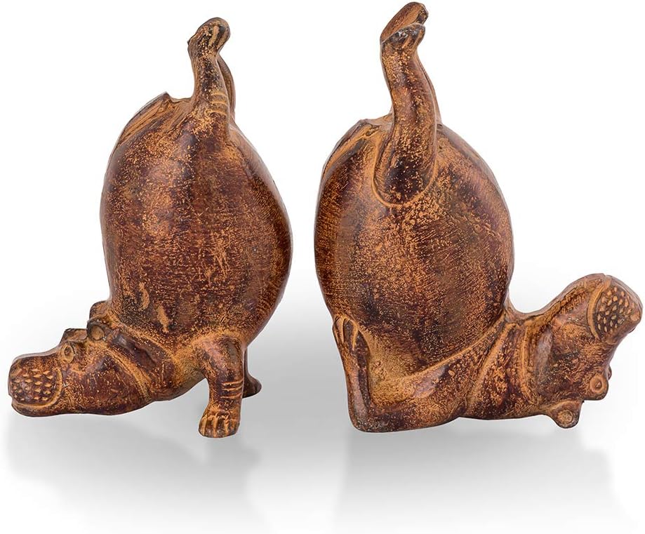 Acrobatic Hippo Bookends