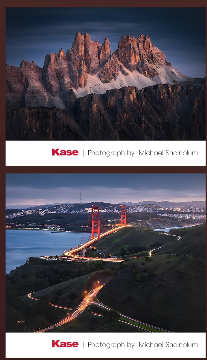 Kase Revolution Plus Master Filter Kit Magnetic Shockproof Tempered Optical Glass w Color Coded Rings inc CPL ND8 ND64 ND1000 Lens Cap & Case (77mm)