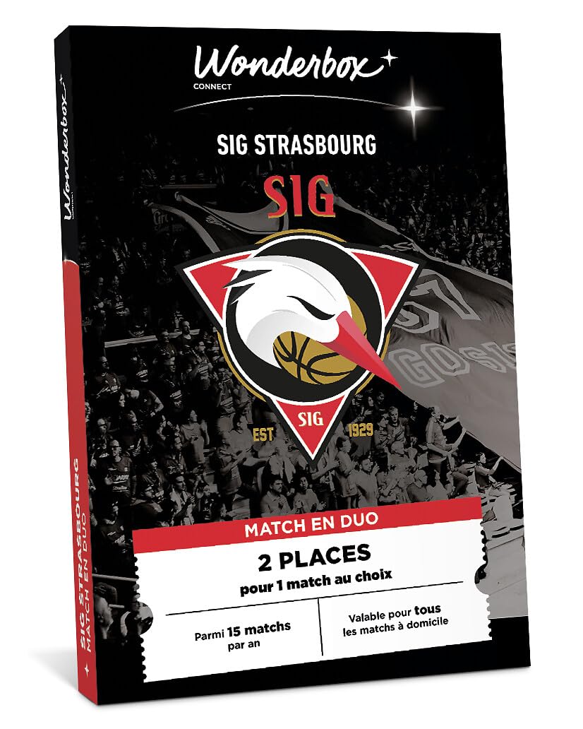 Wonderbox Connect - Coffret Cadeau - Sig Strasbourg - Match en Duo - 2 Places pour 1 Match au Choix - Parmi 17 matchs par an, valable pour Tous Les matchs à Domicile - Validité 27 Mois