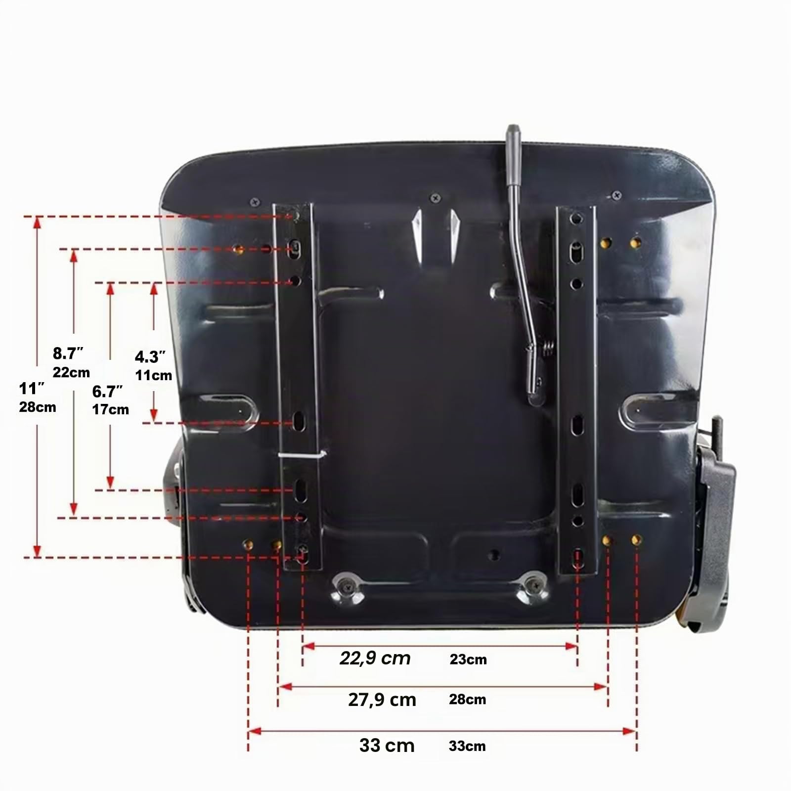 Asiento universal ajustable para carretilla elevadora con cinturón de seguridad y reposabrazos, respaldo y riel deslizante, asiento impermeable de PVC, para tractor