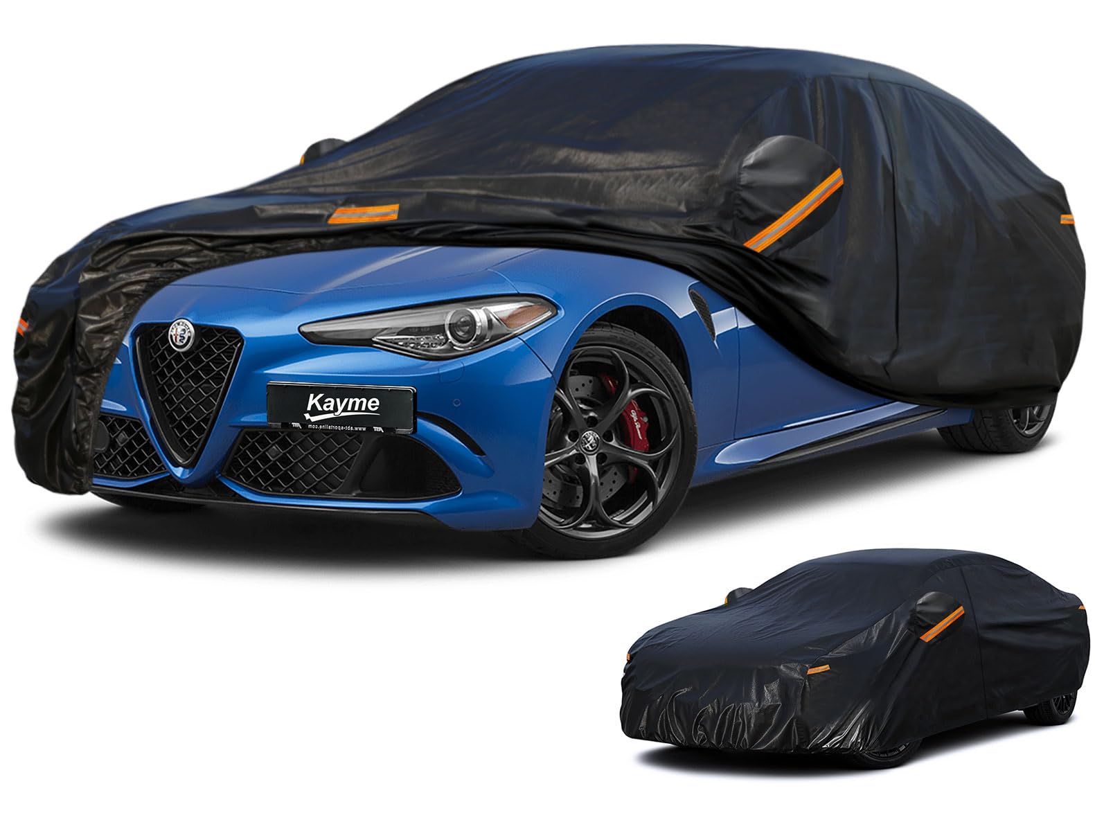Kayme Funda Coche Exterior, Compatibles con Audi A3 Sportback(1996-2025), Cubierta para Coche Impermeable Transpirable Anti-UV Antipolvo de 7 Capas, Cubre Coche con Cremallera y Forro de Algodón. — view 31