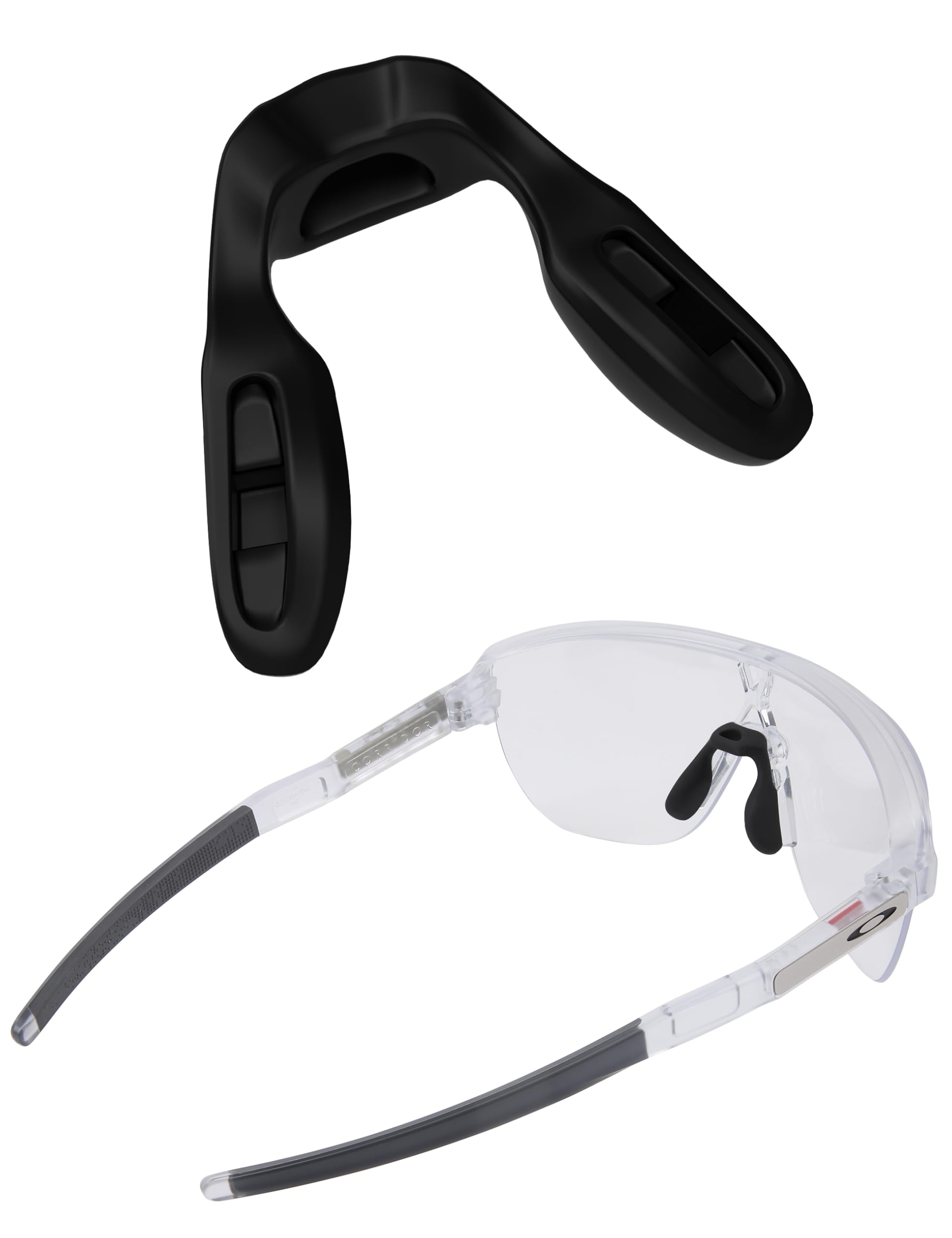 SAUCER Replacement Nose Pieces Pads for Oakley Actuator OO9250 | OO9250A Sunglasses - Asian Fit Black