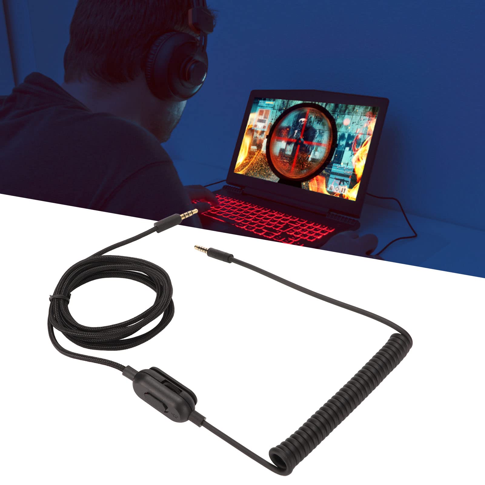 Zapasowy Kabel do Słuchawek G433 G233 G Pro G Pro X, 3,5 Mm Męski na 3,5 Mm Męski Spiralny Kabel Dźwiękowy, na , na One, PC, Laptop, na Androida
