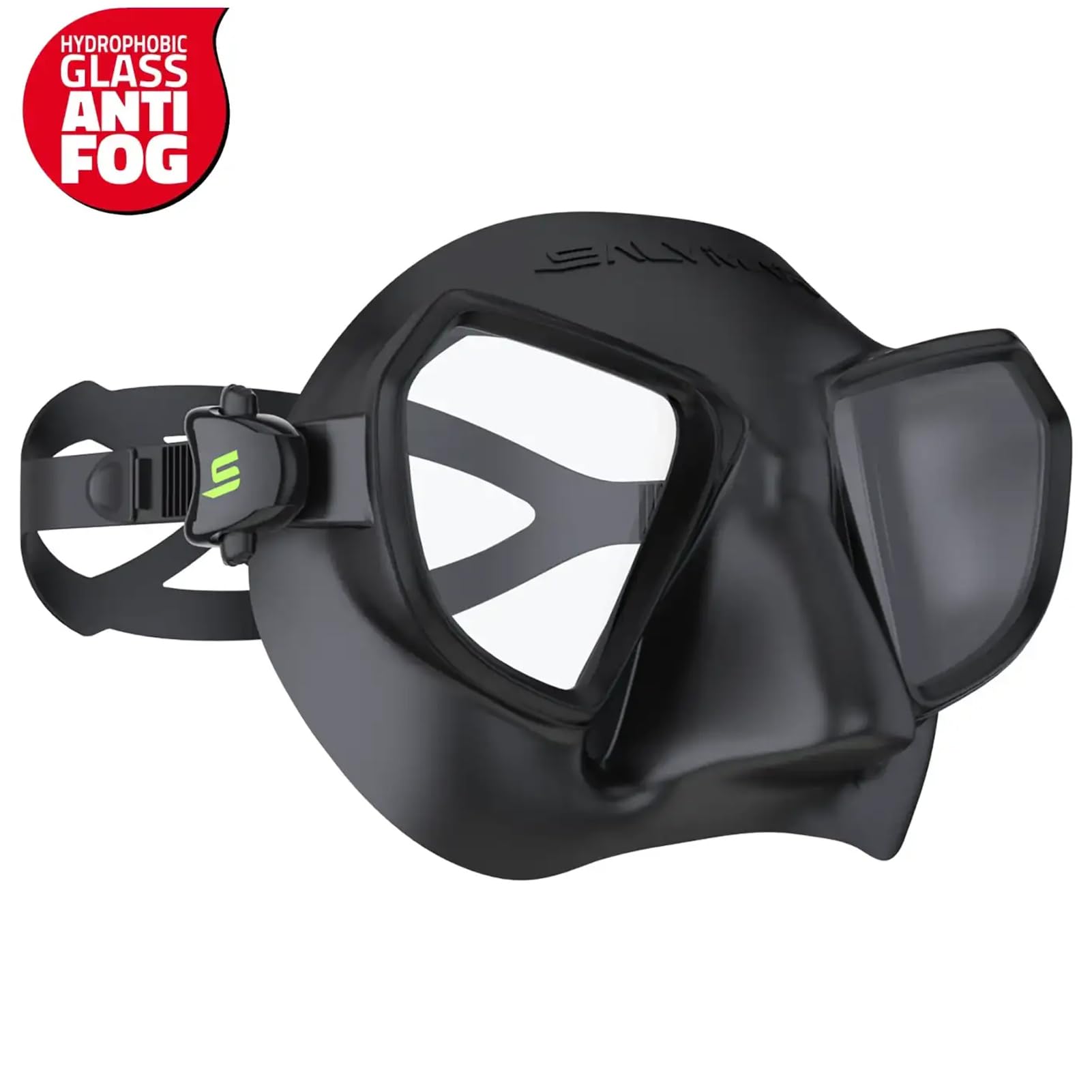 SALVIMAR Noah - Máscara de buceo antivaho para adultos, ajustable, de bajo volumen, amplia vista panorámica, máscara de buceo y pesca submarina con lentes antivaho integradas y falda de silicona